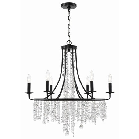 Crystorama Gabrielle 6 Light Matte Black Chandelier GAB-B7306-MK